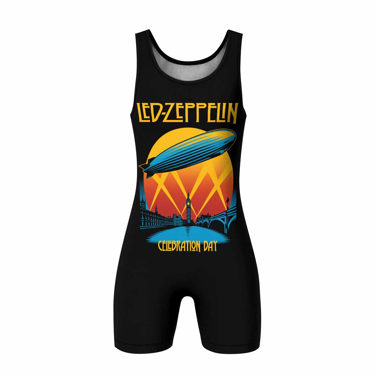 Led Zeppelin Celebration Day Wrestling Singlet - front view mockup