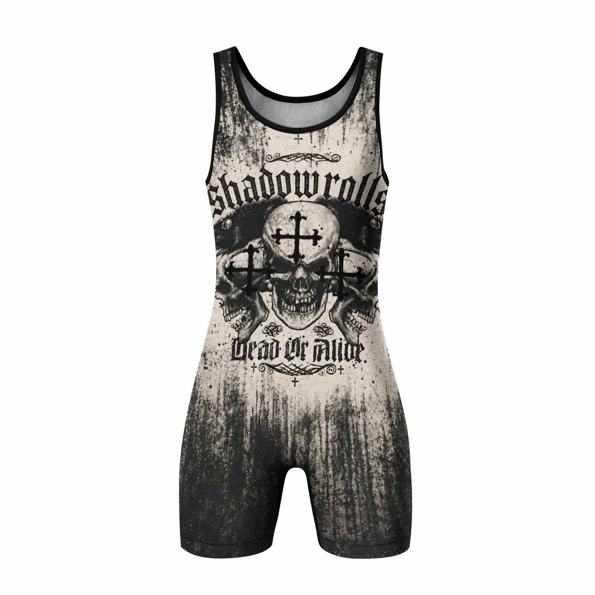 Shadowrolls Dead Or Alive Wrestling Singlet - front view mockup