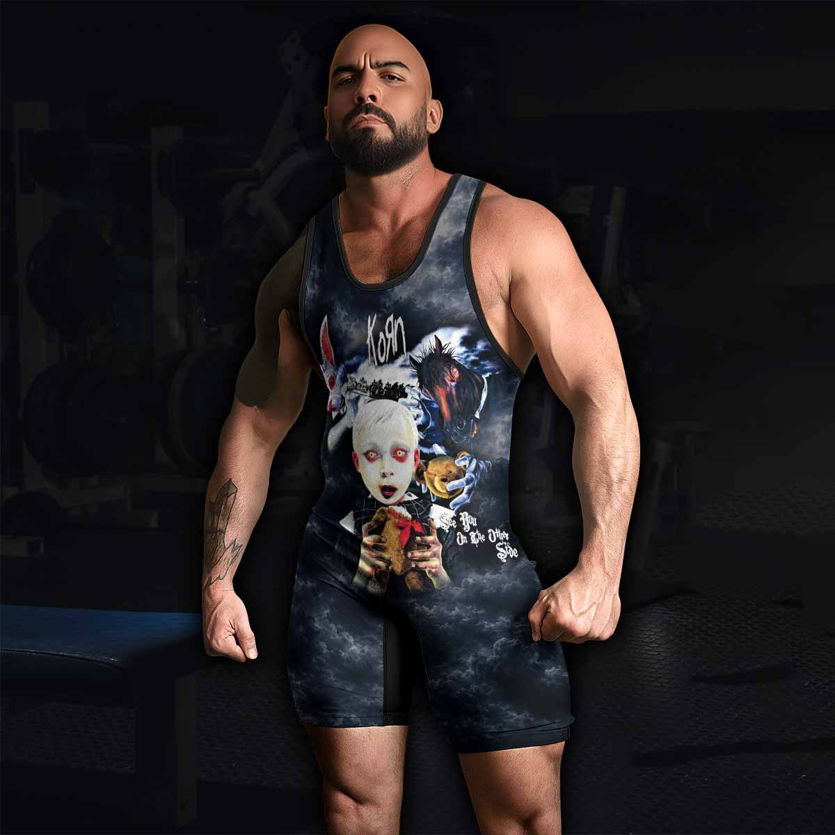 Korn See You On The Other Side Wrestling Singlet - men's lifestyle view