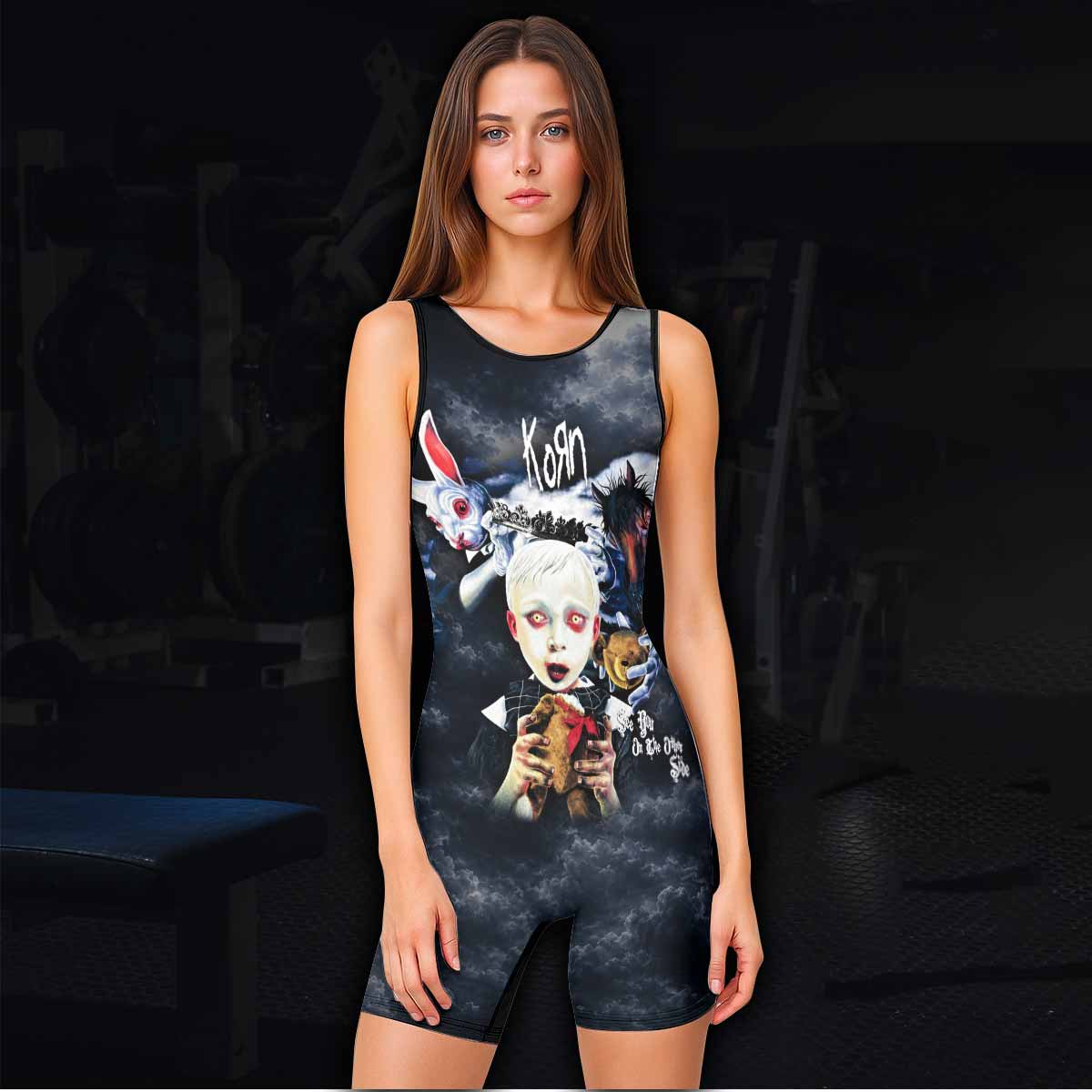 Korn See You On The Other Side Wrestling Singlet - women's lifestyle view