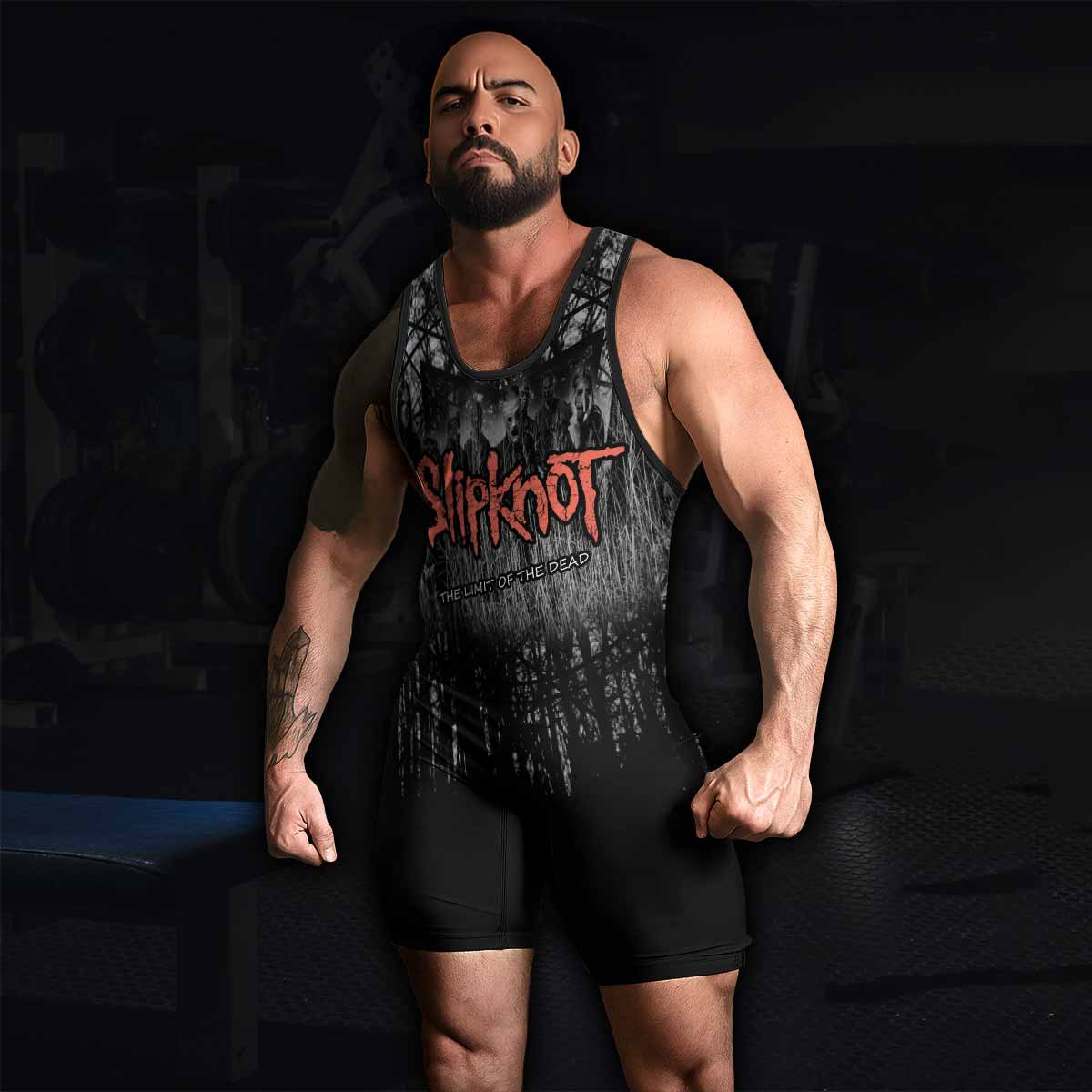Slipknot The Limits Of The Dead Wrestling Singlet - men's lifestyle view