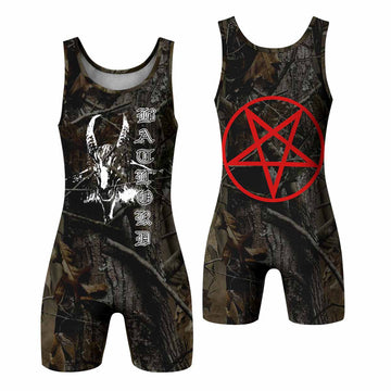 Bathory Sigil of Baphomet Wrestling Singlet - front and back view