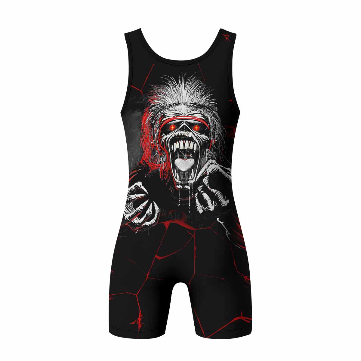 Iron Maiden A Real Dead One Wrestling Singlet - back view mockup