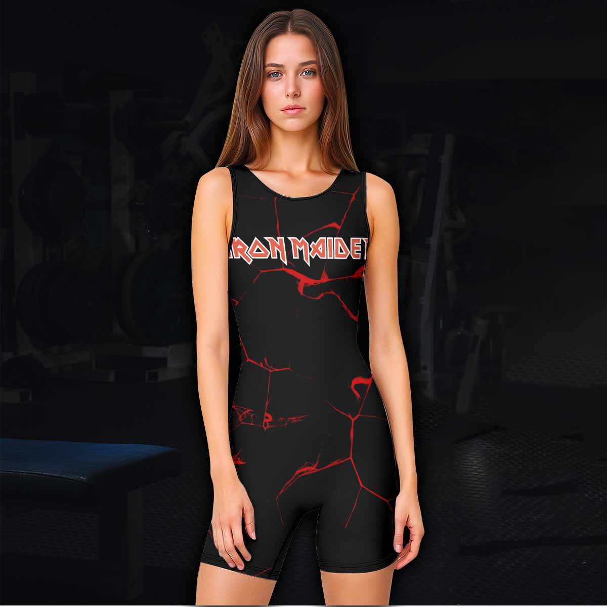 Iron Maiden A Real Dead One Wrestling Singlet - women's lifestyle view