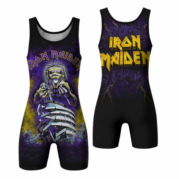 Iron Maiden Capitol Chaos Eddie Wrestling Singlet - front and back view