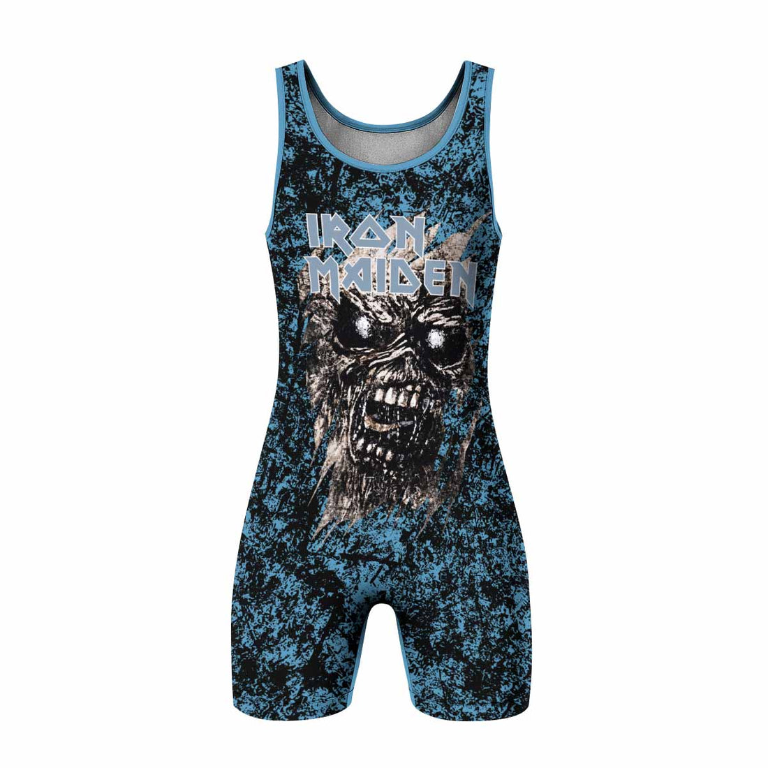 Iron Maiden Fear Reaper Eddie Wrestling Singlet - front and back view