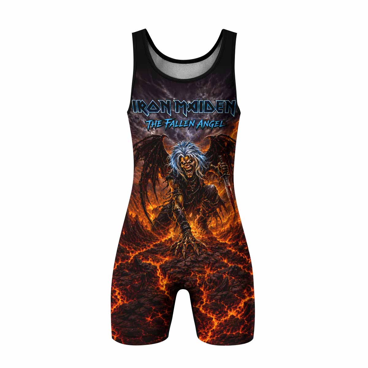 Iron Maiden The Fallen Angel Eddie Wrestling Singlet - front view mockup