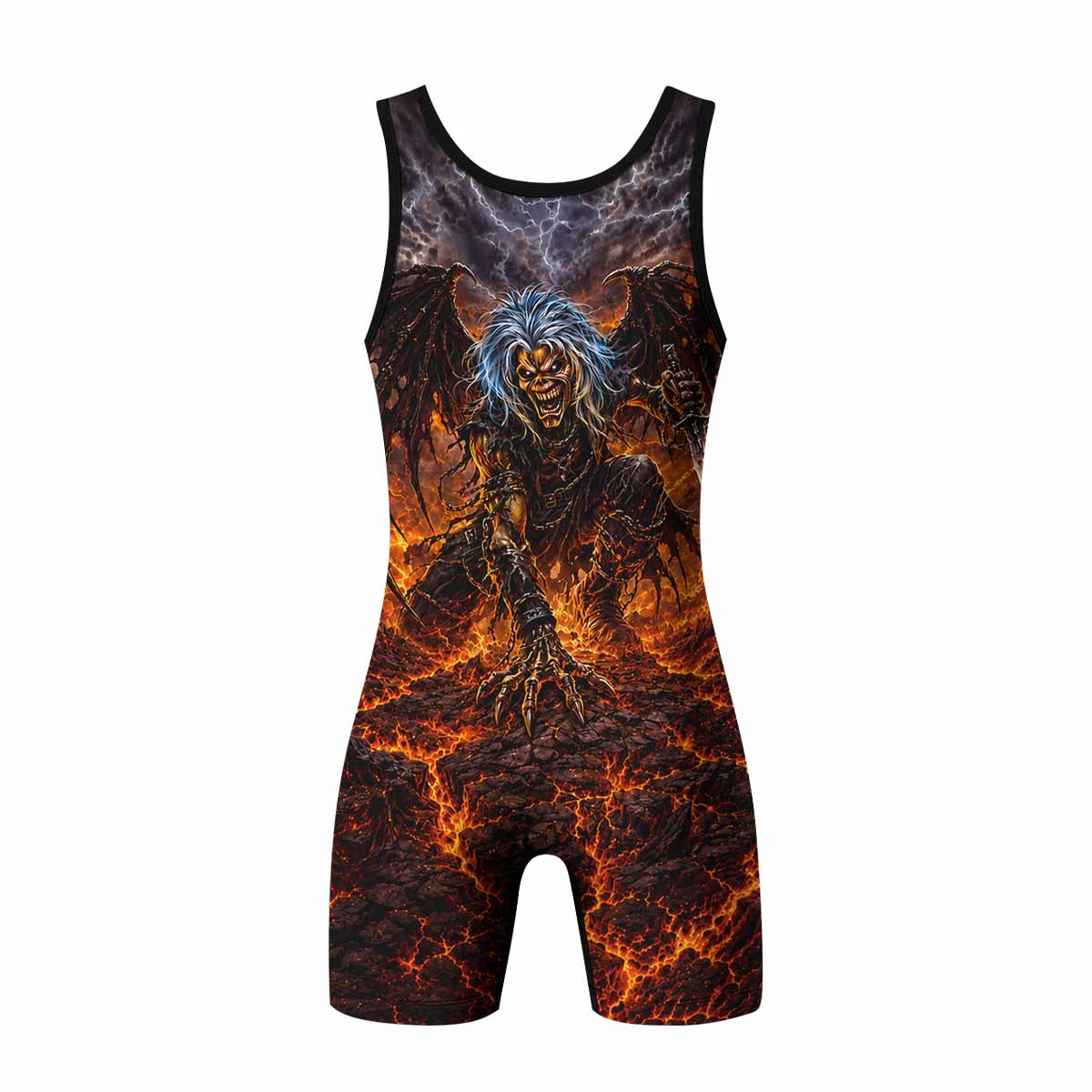 Iron Maiden The Fallen Angel Eddie Wrestling Singlet - back view mockup