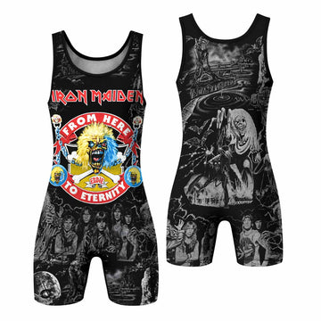 Iron Maiden From Here to Eternity Eddie Wrestling Singlet - front and back view