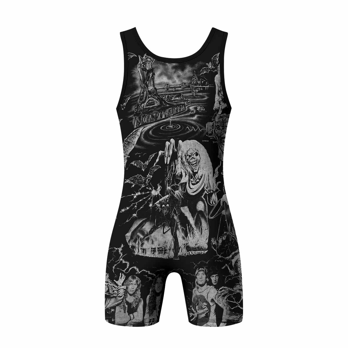 Iron Maiden From Here to Eternity Eddie Wrestling Singlet - back view mockup