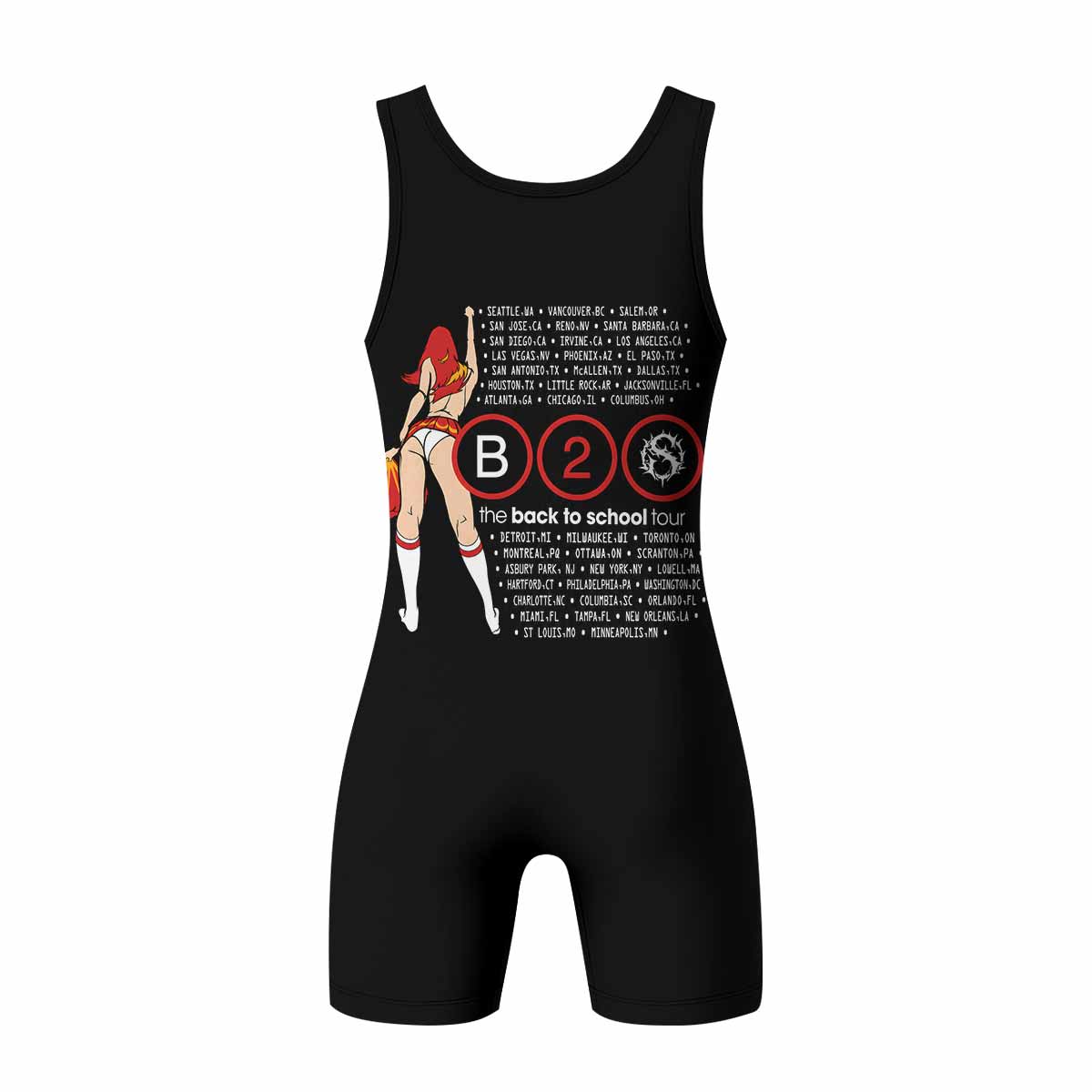 Deftones Back to School Tour Wrestling Singlet - back view mockup
