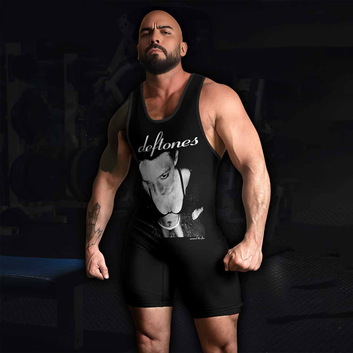Deftones Around the Fur Wrestling Singlet - men's lifestyle view