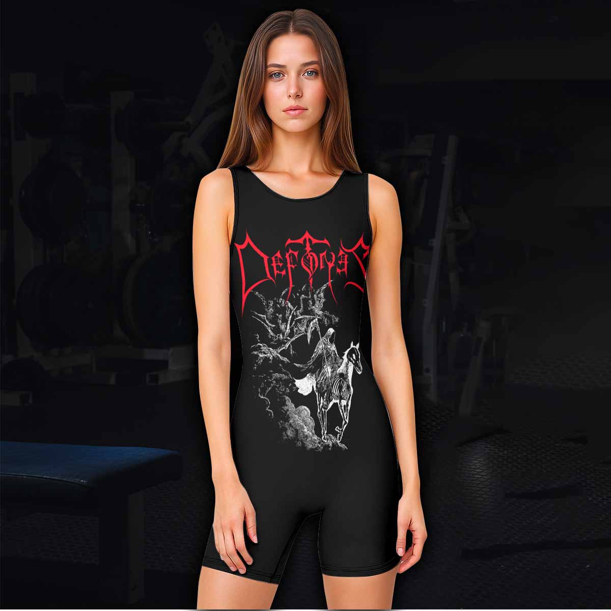 Deftones White Pony Grim Reaper Wrestling Singlet - women's lifestyle view