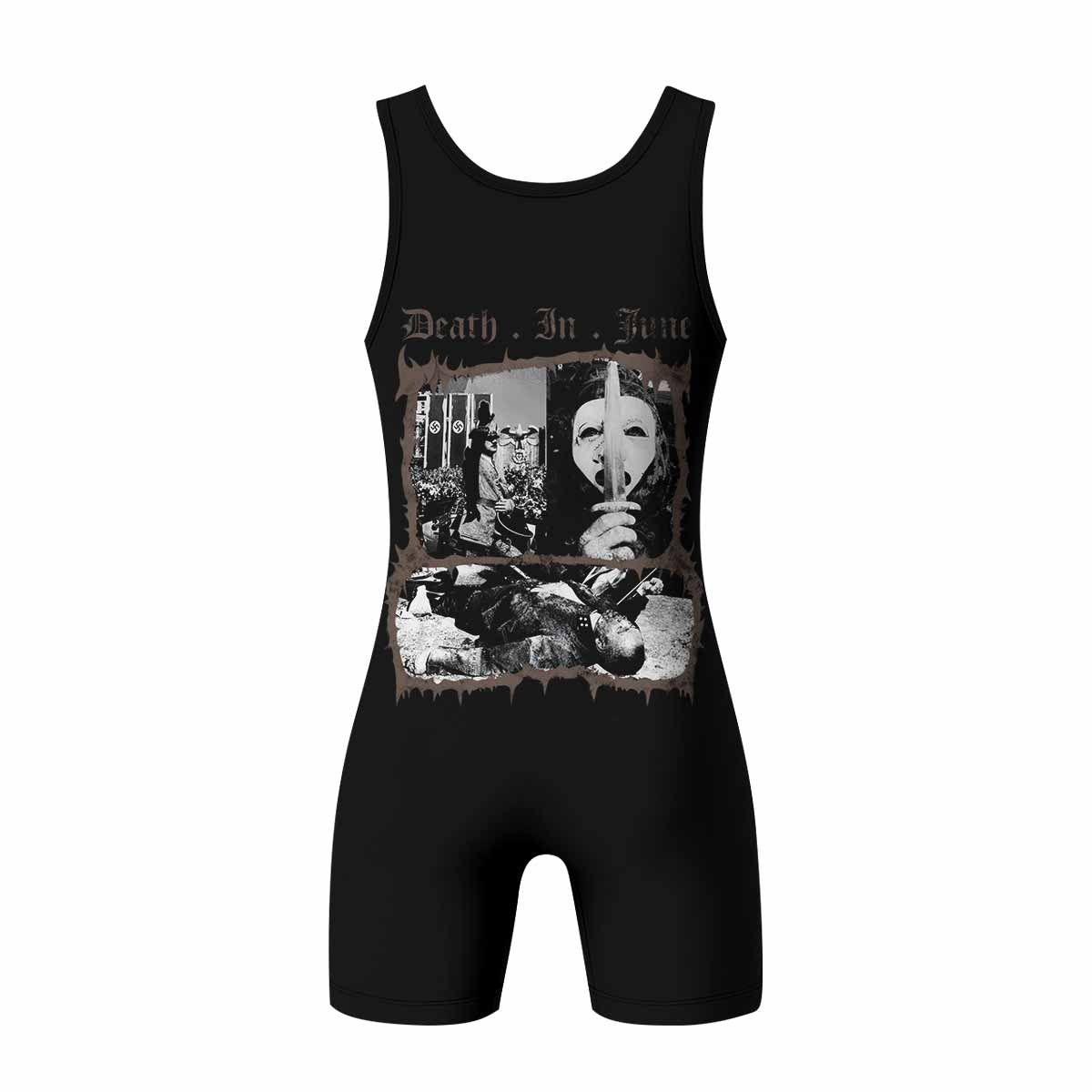Death in June Ritual Raven Wrestling Singlet - back view mockup