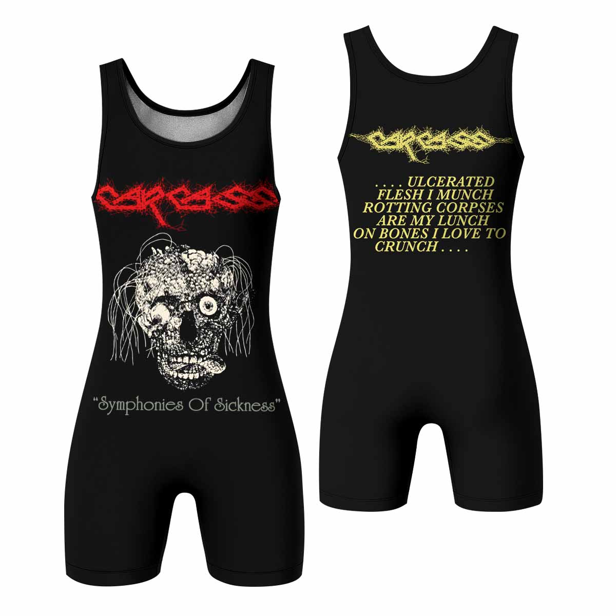 Carcass Symphonies of Sickness Wrestling Singlet - front and back view