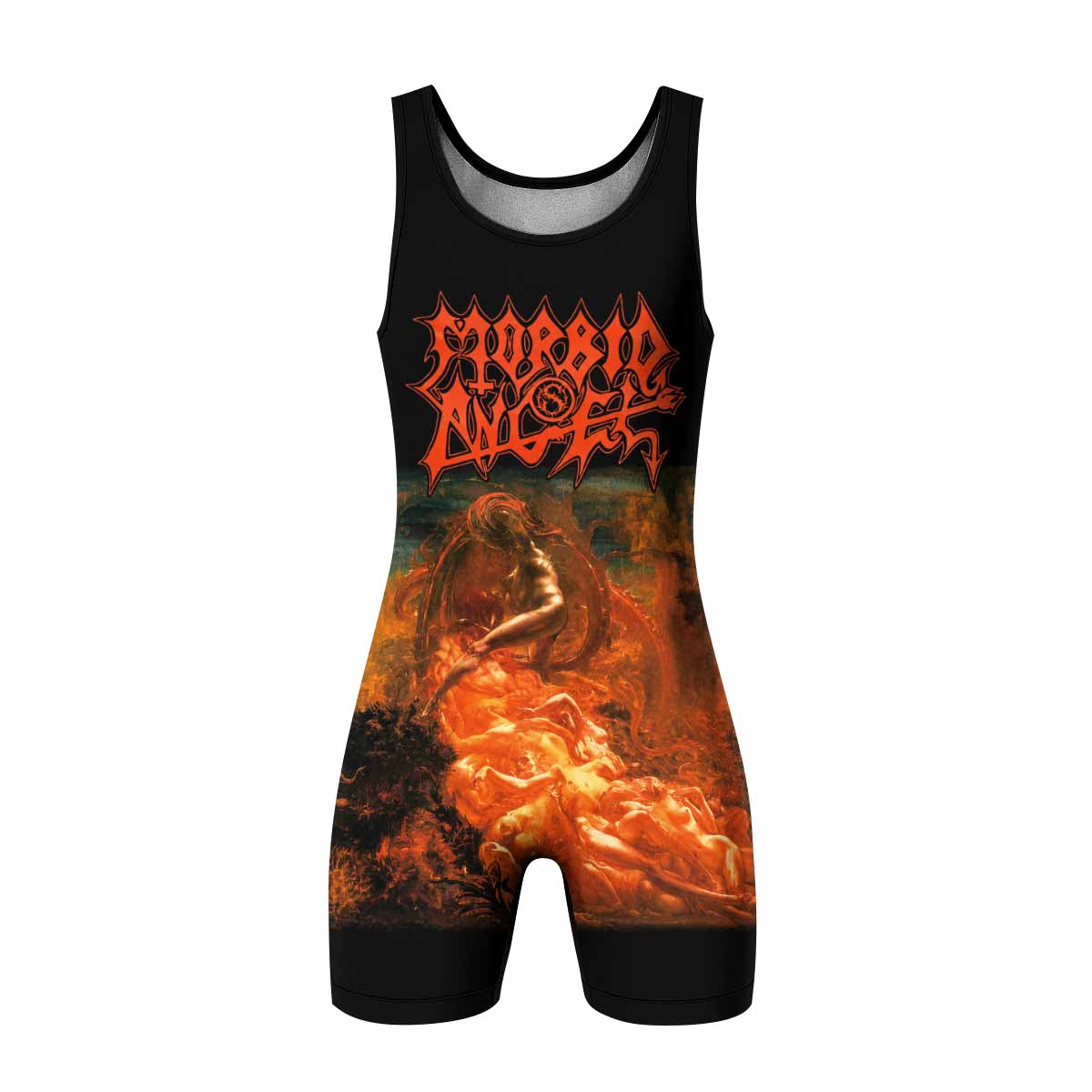 Morbid Angel Altars of Madness Wrestling Singlet - front view mockup