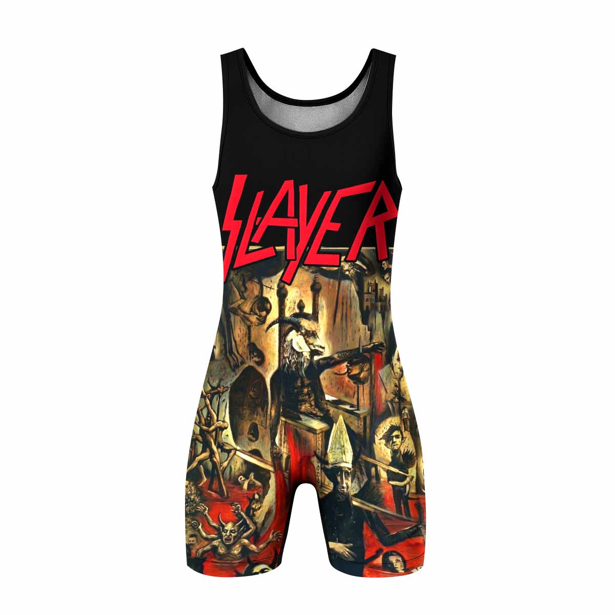South of Heaven Slayer Wrestling Singlet - front view mockup