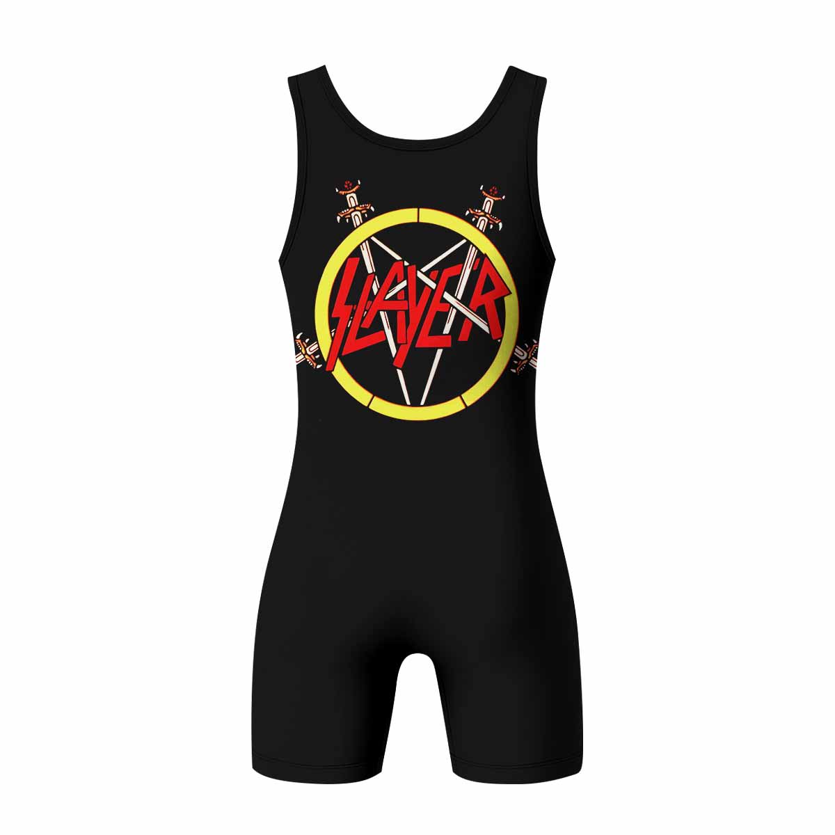South of Heaven Slayer Wrestling Singlet - back view mockup