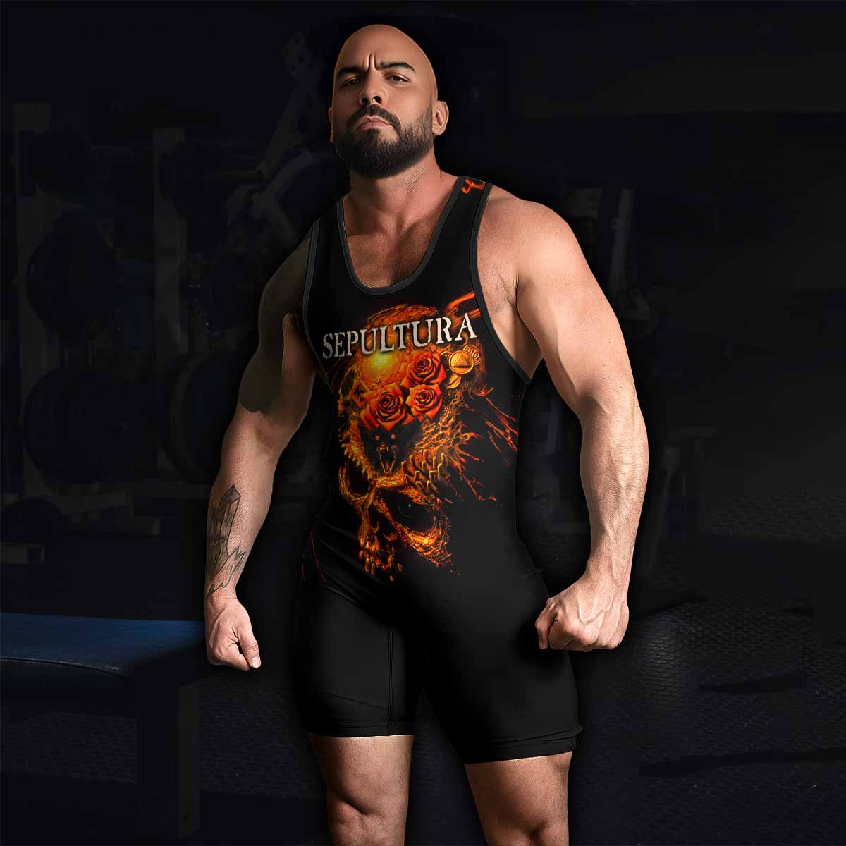 Beneath the Remains Sepultura Wrestling Singlet - men's lifestyle view