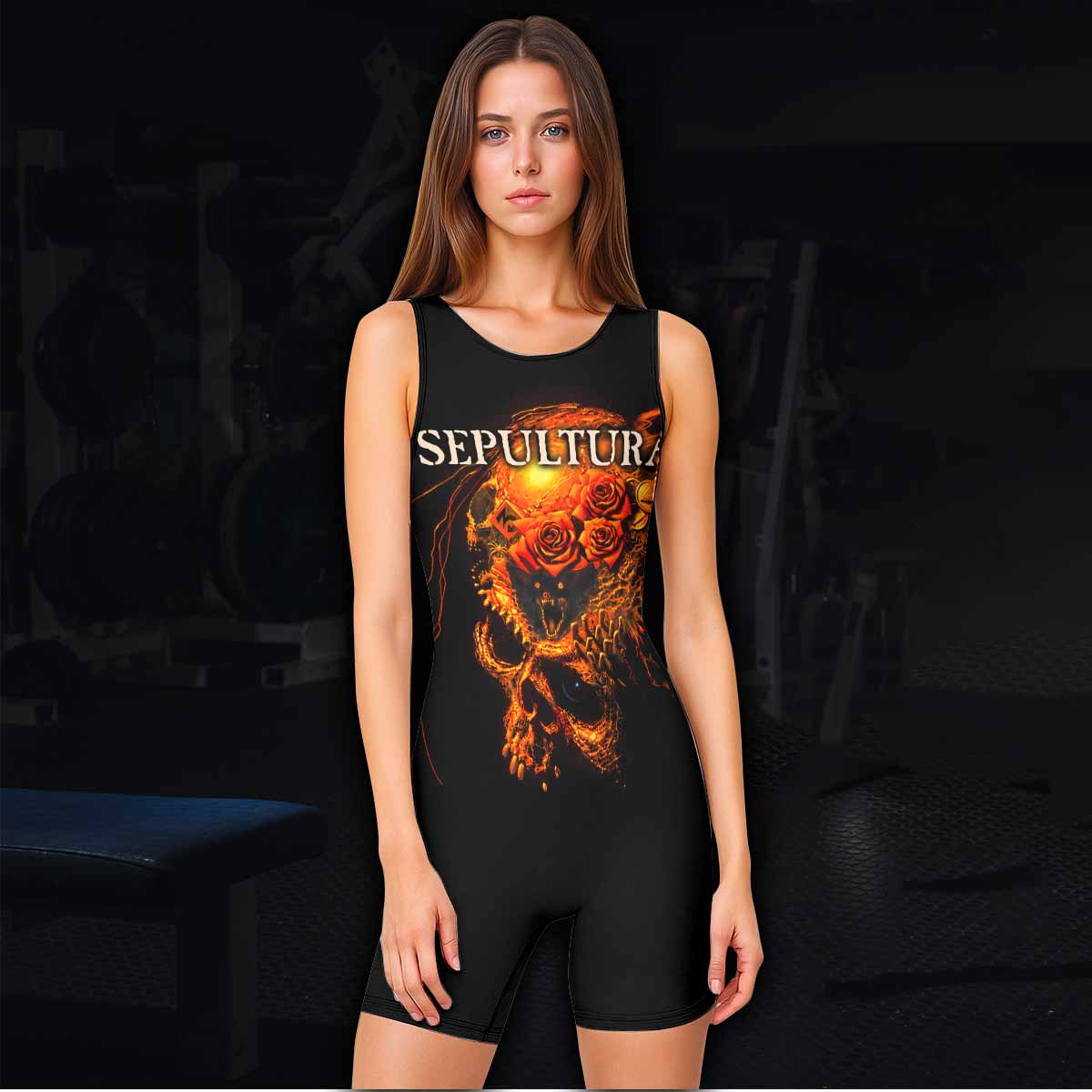 Beneath the Remains Sepultura Wrestling Singlet - women's lifestyle view