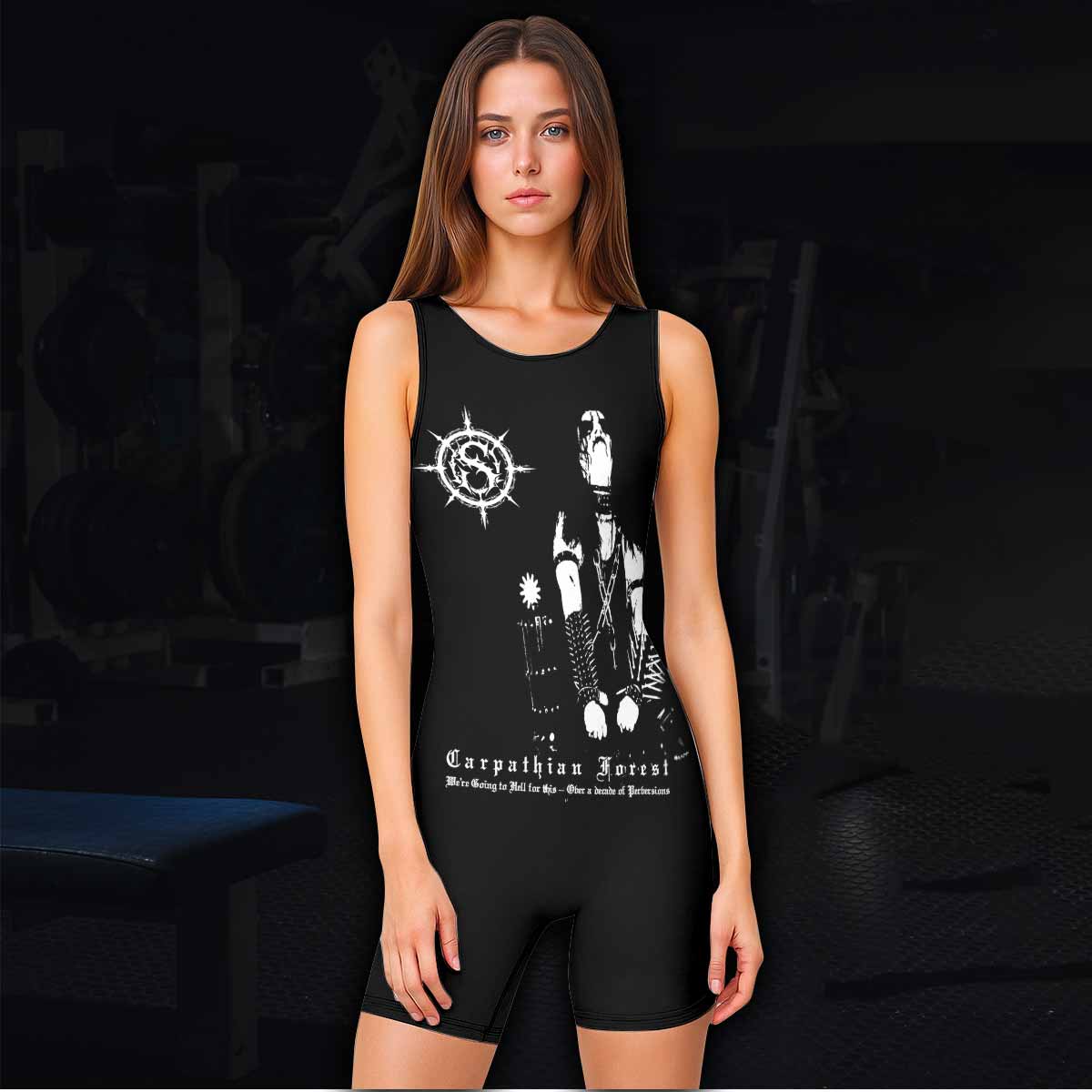 Carpathian Forest We're Going to Hell for This Wrestling Singlet - women's lifestyle view