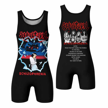 Sepultura Schizophrenia Wrestling Singlet - front and back view