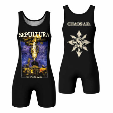 Chaos A.D. Sepultura Wrestling Singlet - front and back view