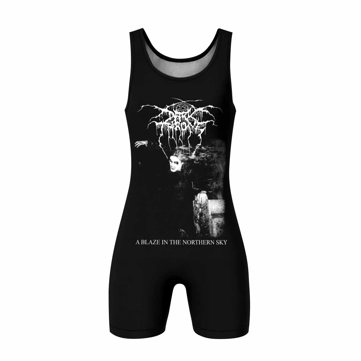 Darkthrone A Blaze in the Northern Sky Wrestling Singlet - front view mockup