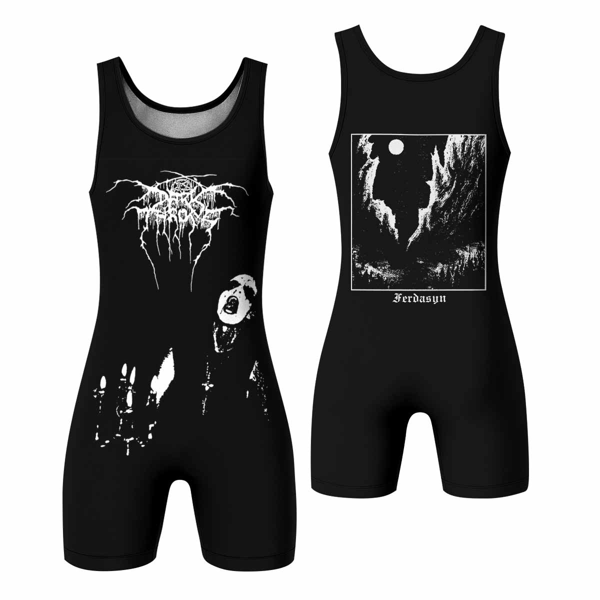 Darkthrone Transilvanian Hunger Wrestling Singlet - front and back view