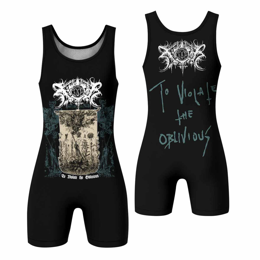 Xasthur To Violate the Oblivious Wrestling Singlet - front and back view
