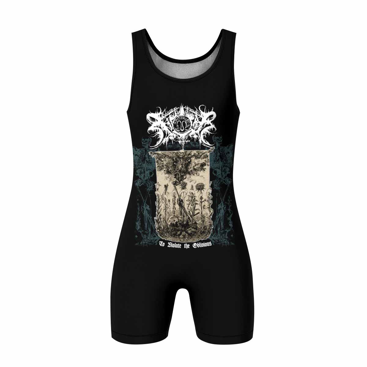 Xasthur To Violate the Oblivious Wrestling Singlet - front view mockup