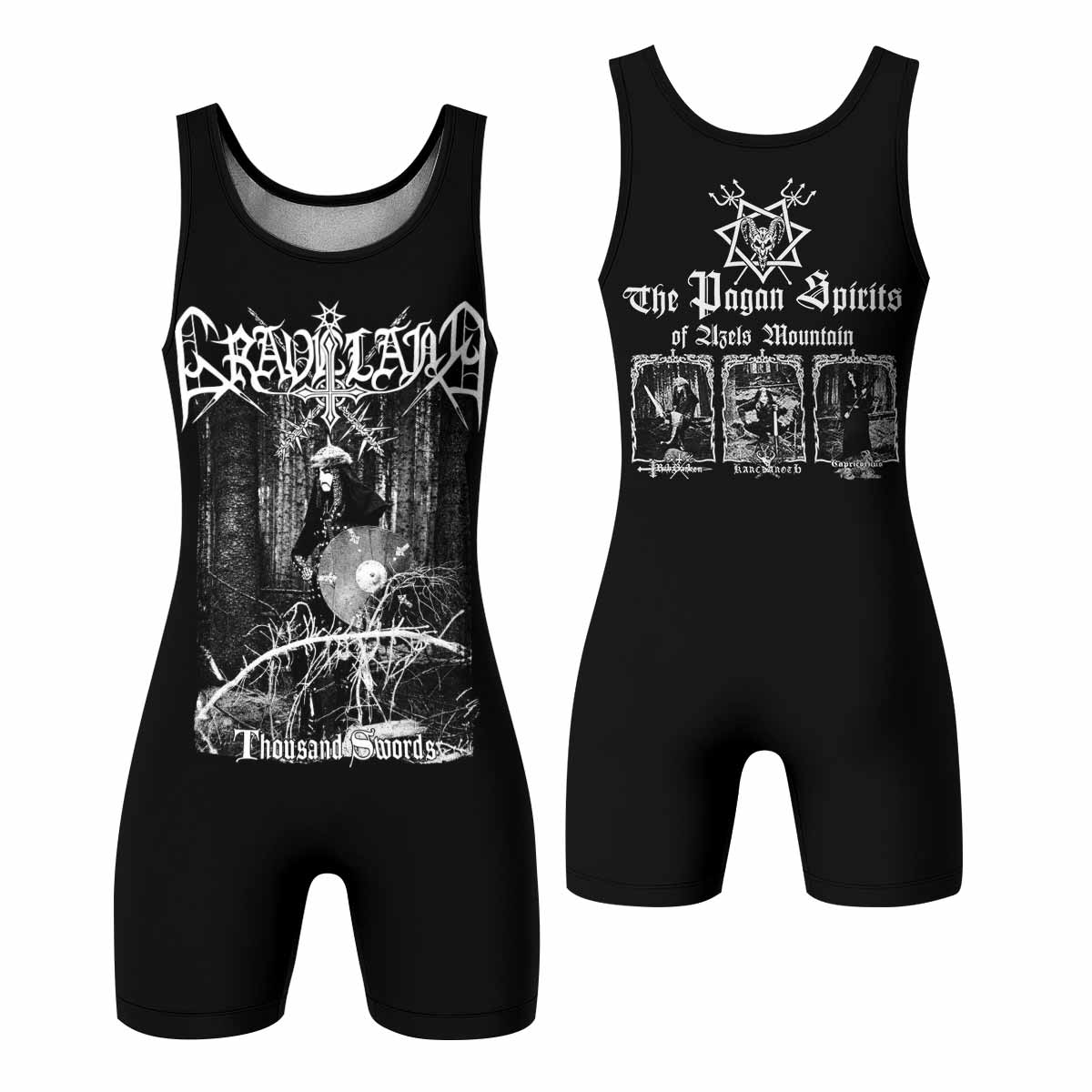 Graveland Thousand Swords Wrestling Singlet - front and back view