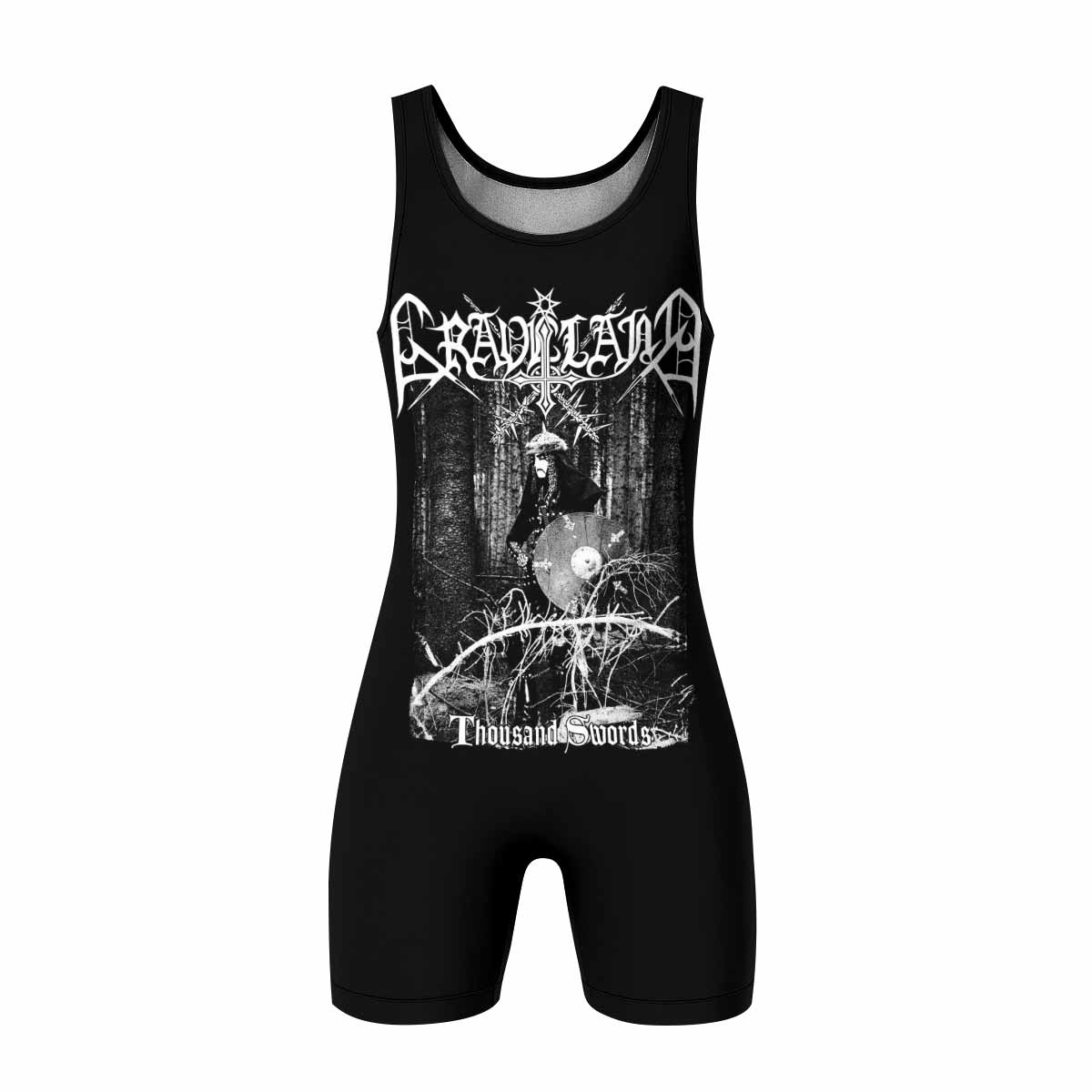 Graveland Thousand Swords Wrestling Singlet - front view mockup