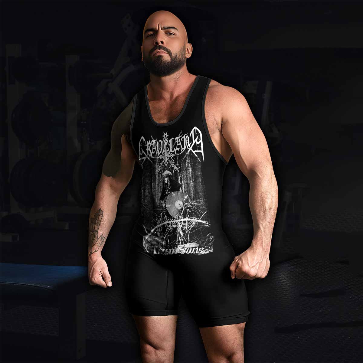 Graveland Thousand Swords Wrestling Singlet - men's lifestyle view