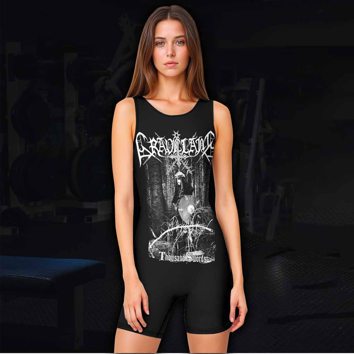 Graveland Thousand Swords Wrestling Singlet - women's lifestyle view