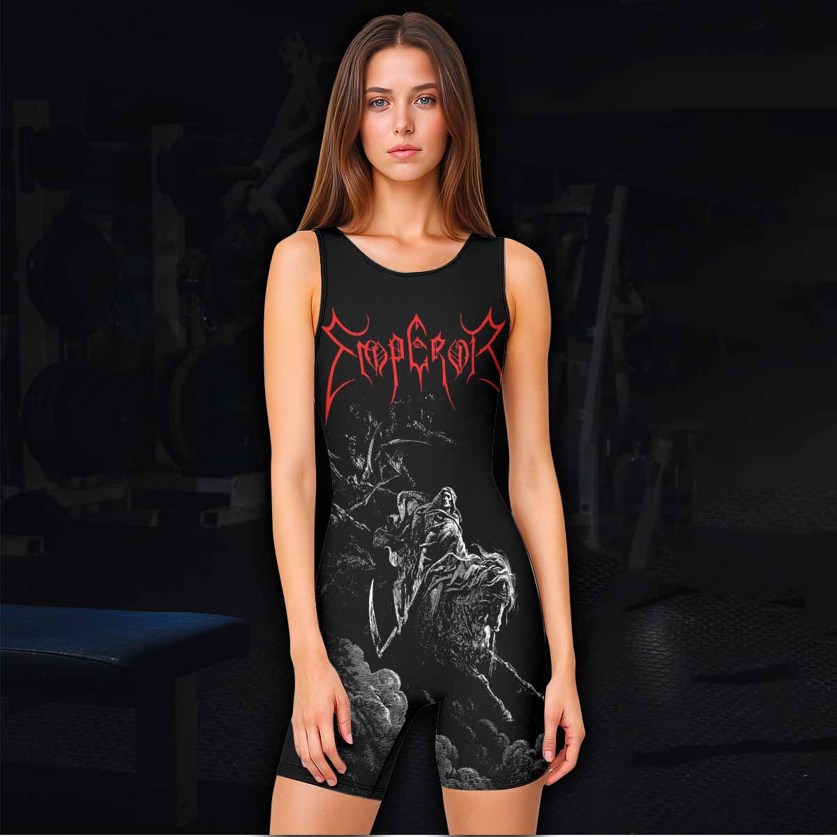 Emperor Wrath of the Tyrant Wrestling Singlet - women's lifestyle view