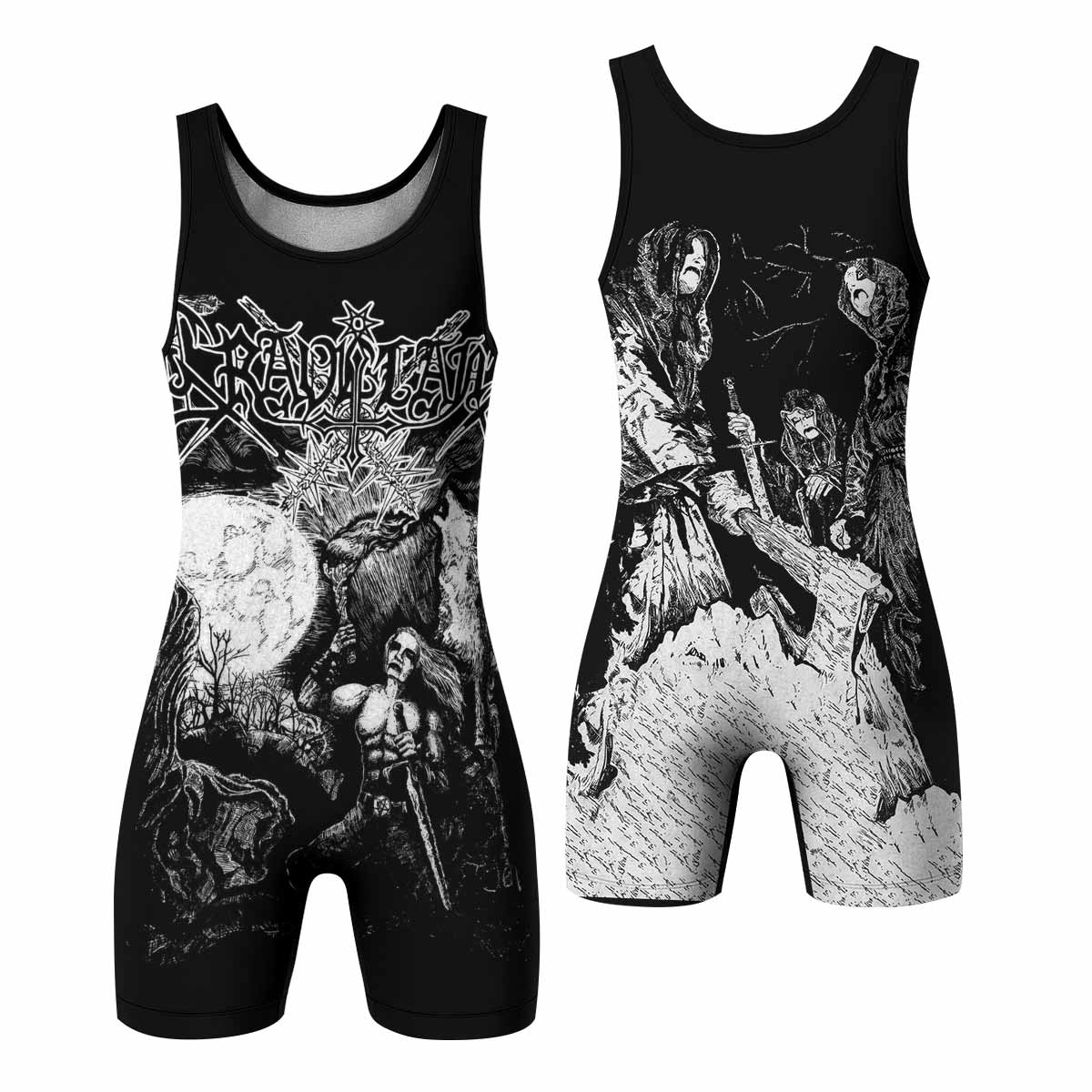 Graveland Carpathian Wolves Wrestling Singlet - front and back view