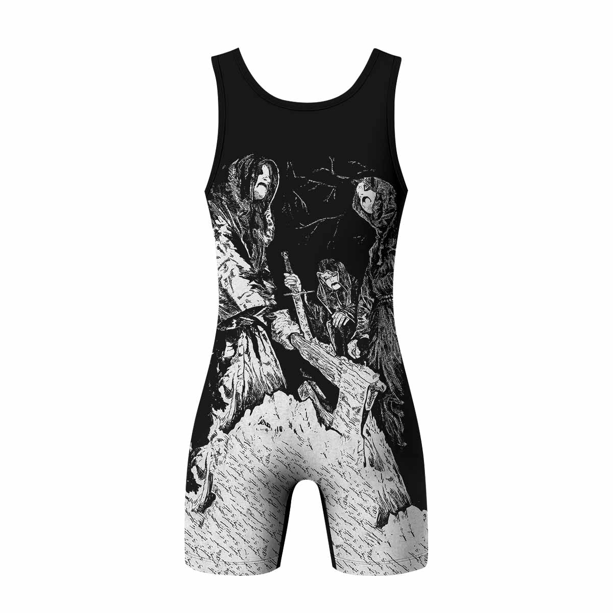 Graveland Carpathian Wolves Wrestling Singlet - back view mockup