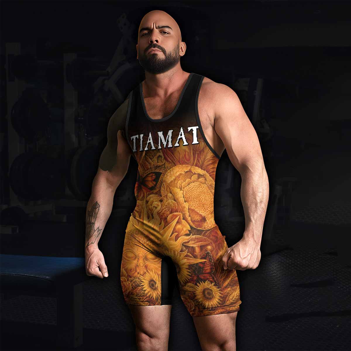 Tiamat Spiritual Sun Wrestling Singlet - men's lifestyle view