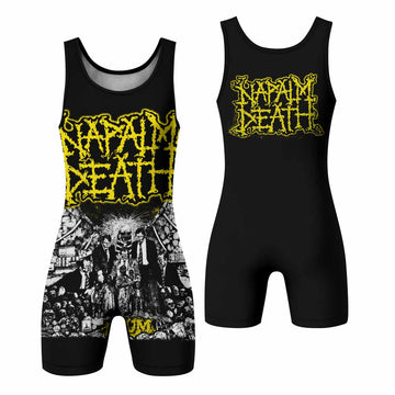 Napalm Death Scum Wrestling Singlet - front and back view