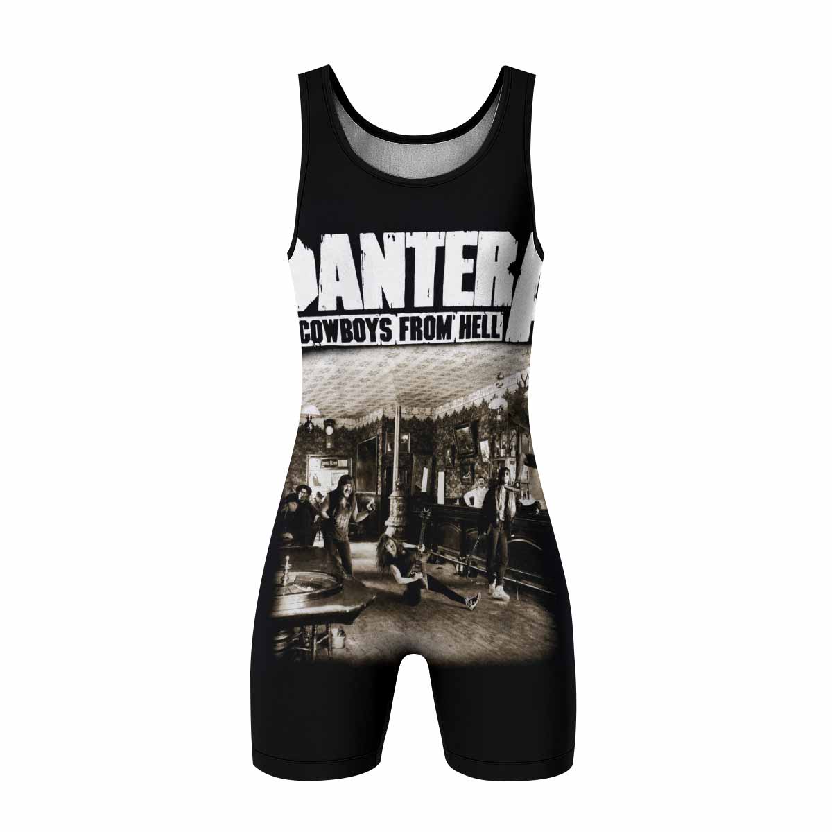 Cowboys from Hell Pantera Wrestling Singlet - front view mockup