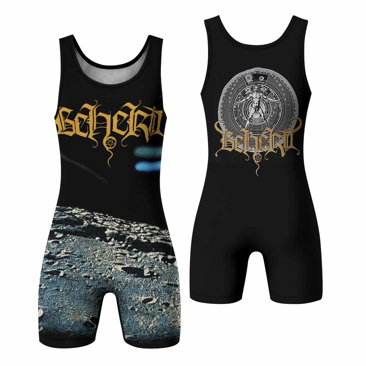 Beherit Drawing Down the Moon Wrestling Singlet - front and back view