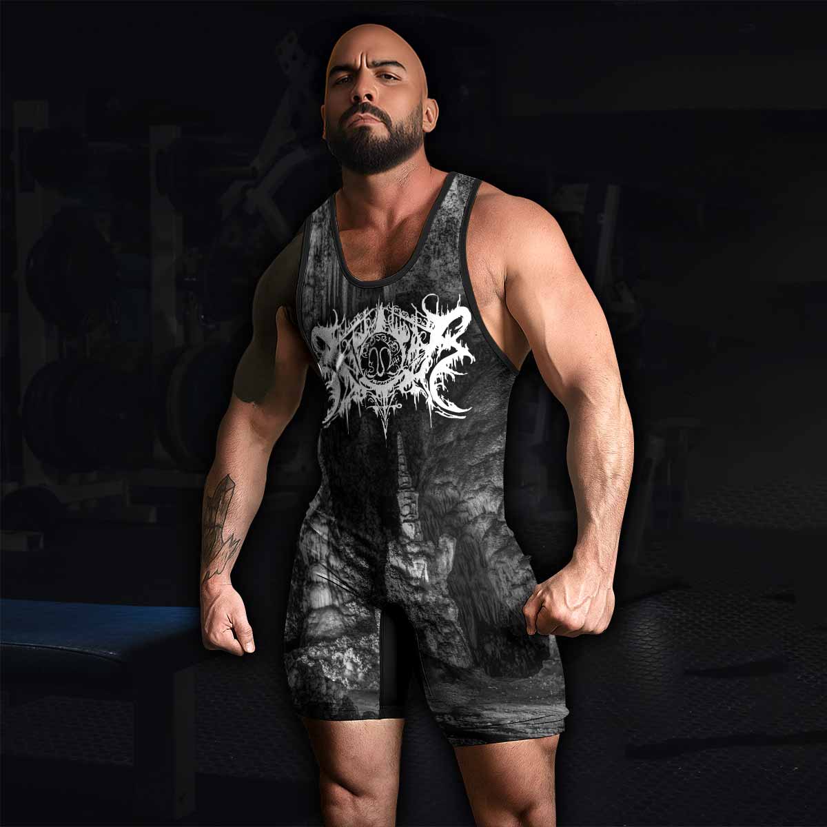 Xasthur Nocturnal Poisoning Wrestling Singlet - men's lifestyle view