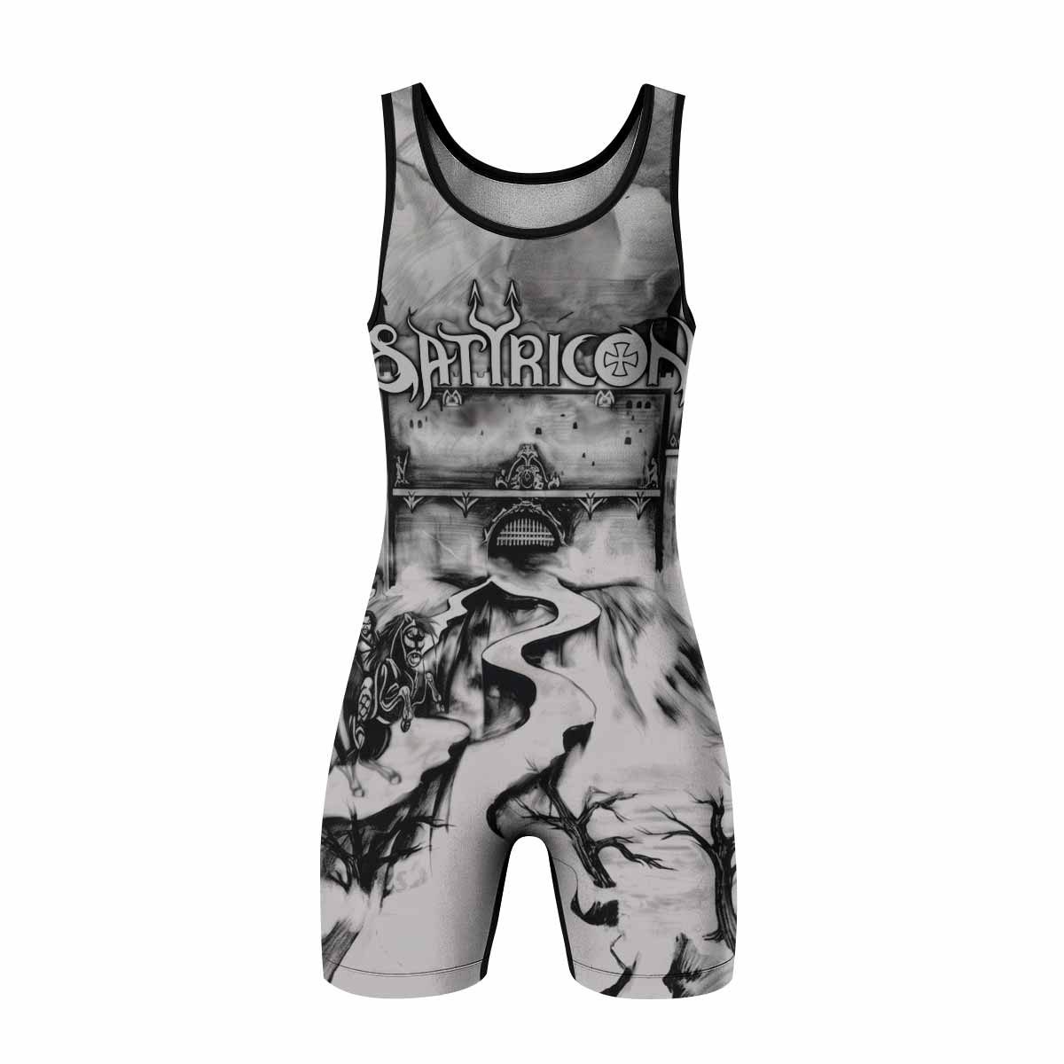 Satyricon Dark Medieval Times Wrestling Singlet - front view mockup