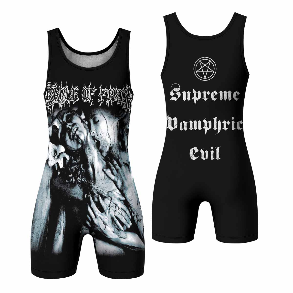 Cradle of Filth The Principle of Evil Made Flesh Wrestling Singlet - front and back view