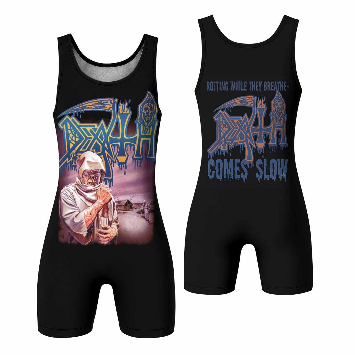 Death Leprosy Wrestling Singlet - front and back view
