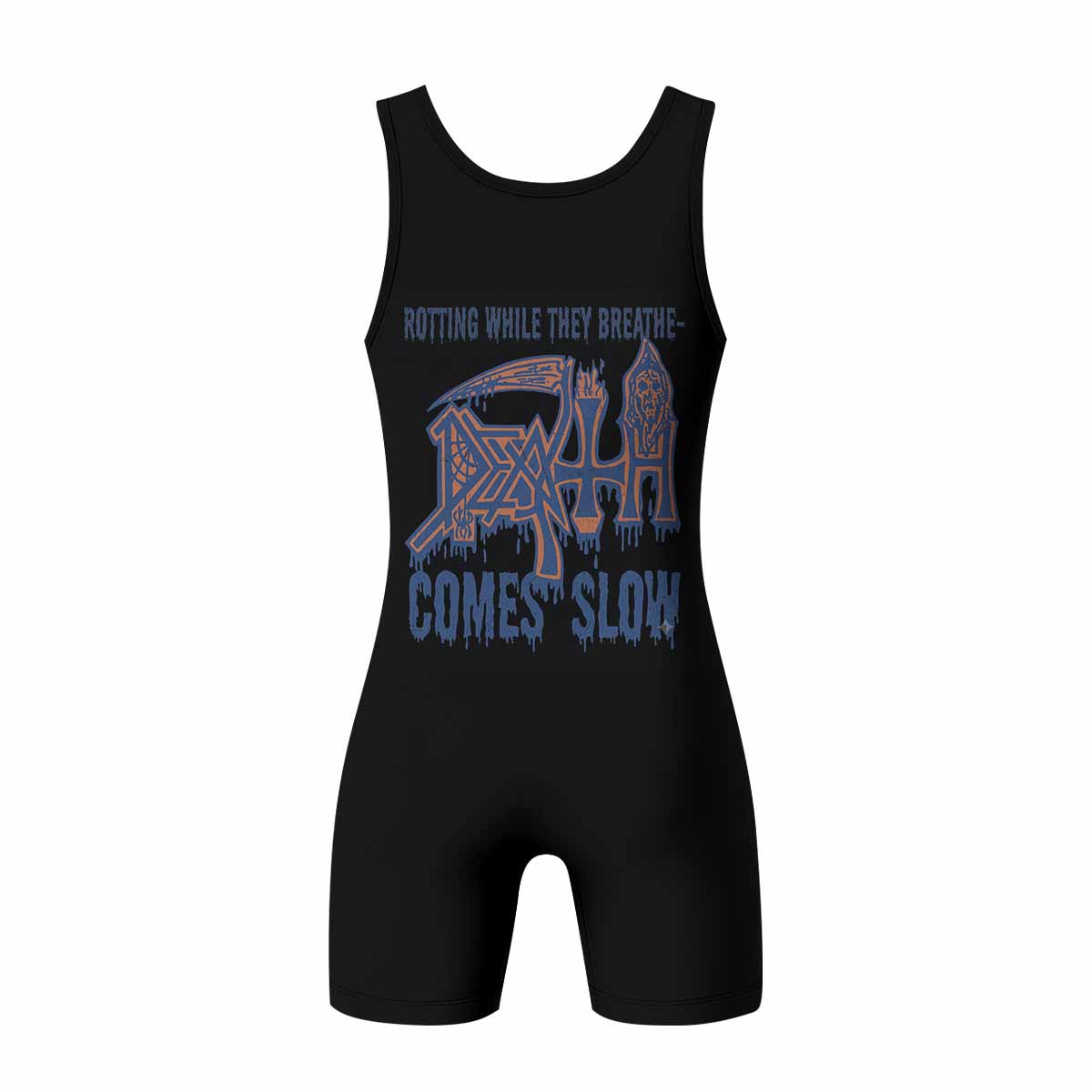 Death Leprosy Wrestling Singlet - back view mockup