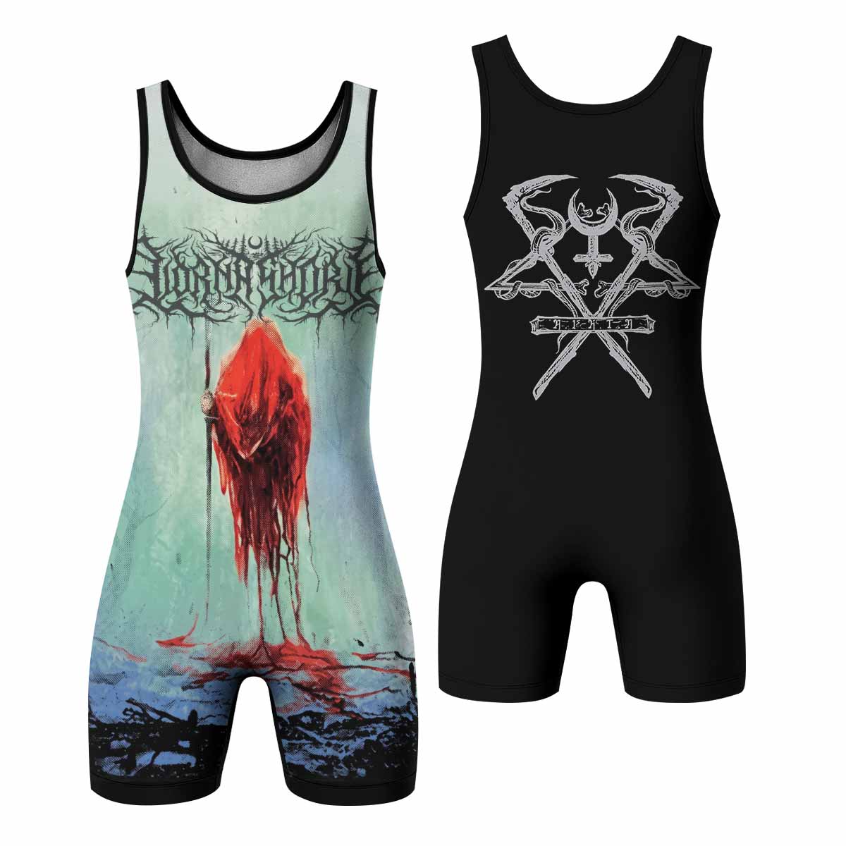 Lorna Shore And I Return To Nothingness Wrestling Singlet - front and back view