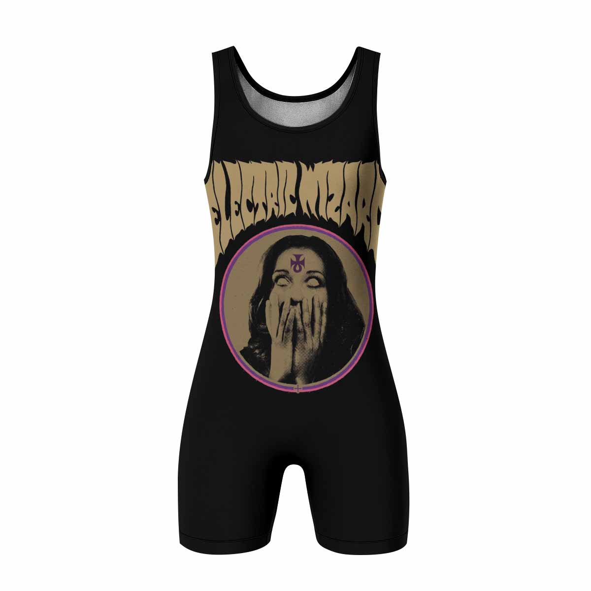Electric Wizard Let Us Prey Wrestling Singlet - front view mockup