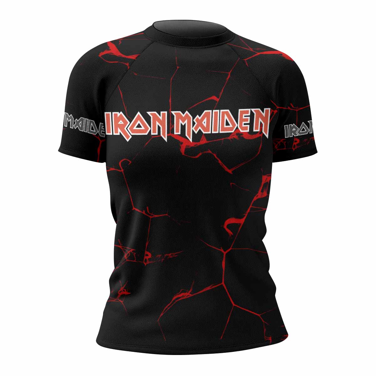 Iron Maiden A Real Dead One Women's Rash Guard Short Sleeve - front view mockup